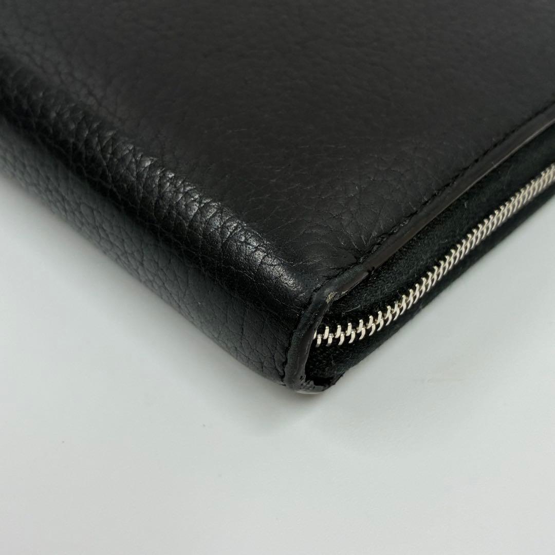 き*と様 【美品】CELINE ラウンドファスナー 長財布 ブラック イエロー