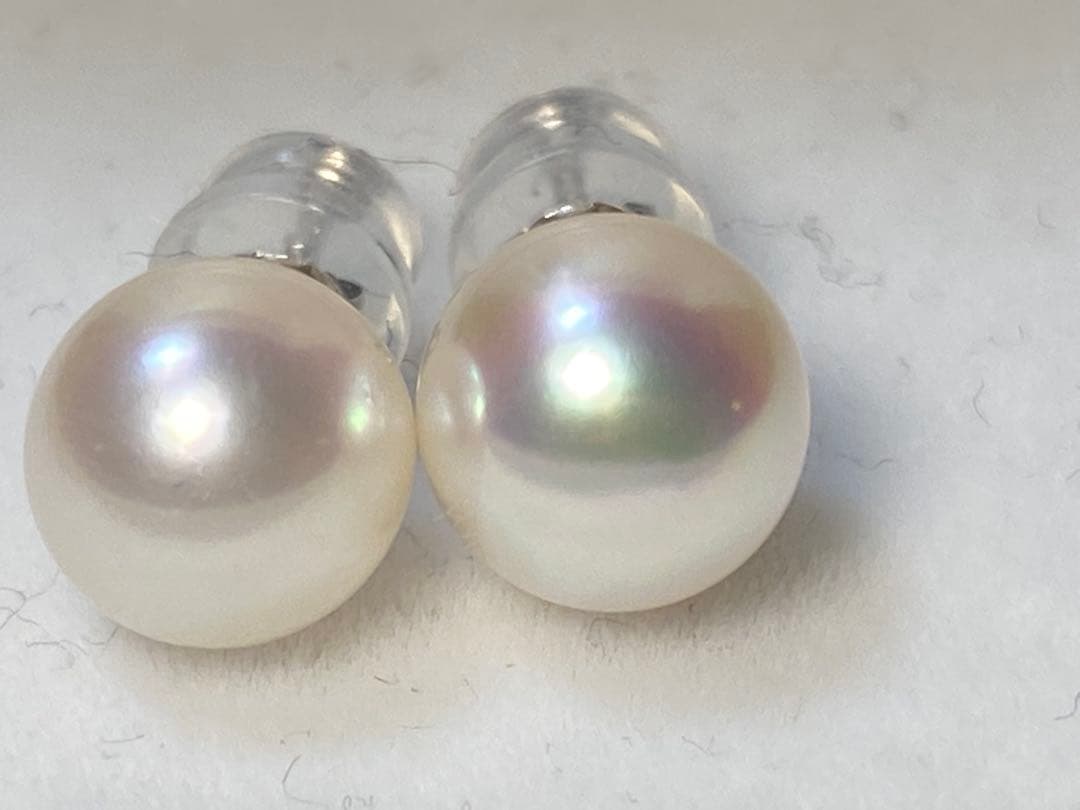 NONさま専用　　【8.2ミリ花珠】パールピアス　あこや真珠　最高級　プラチナ