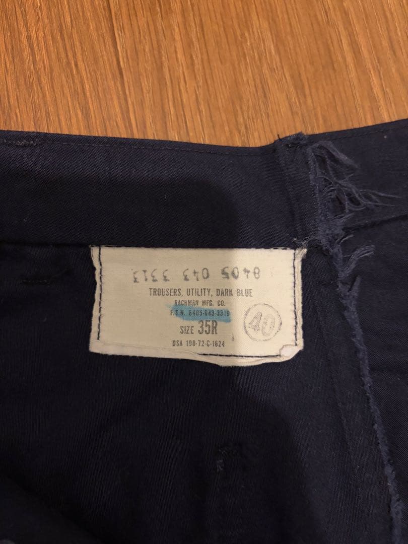 Vintageアメリカ軍ユーティリティベイカーパンツ ネイビーステンシル