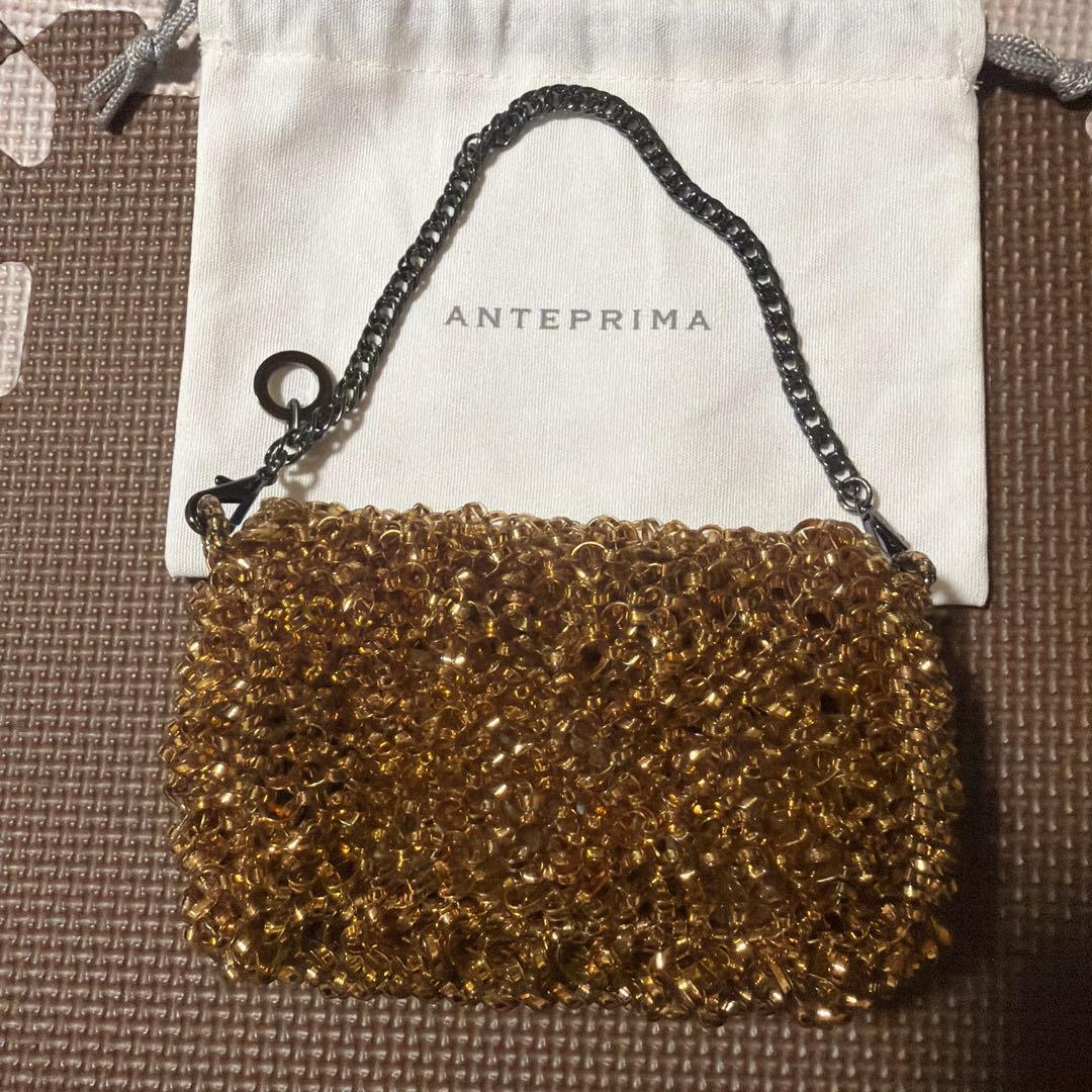 ANTEPRIMA ゴールド ビーズ パーティーバッグ