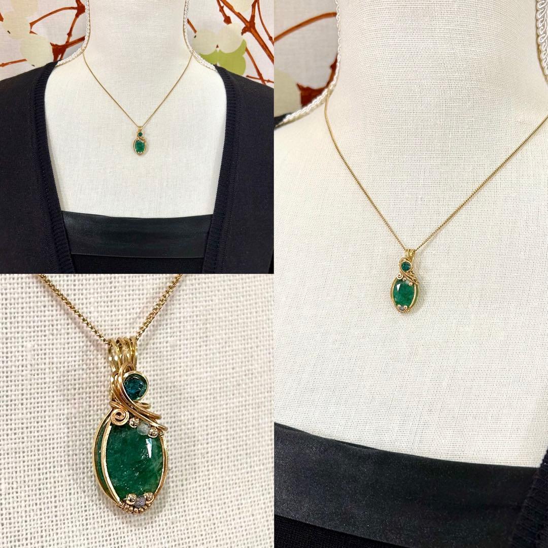 ロシアンブルーページ☆リクエスト3点 ワイヤーラップ アート ジュエリー