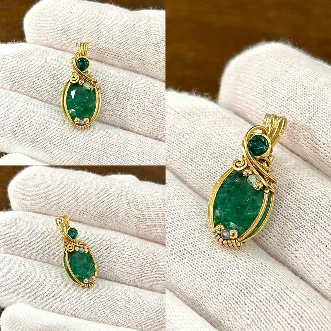 ロシアンブルーページ☆リクエスト3点 ワイヤーラップ アート ジュエリー