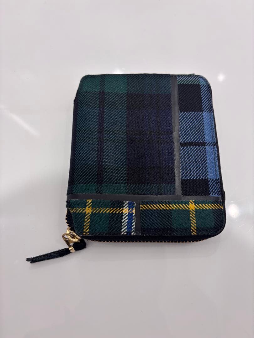 コムデギャルソン 二つ折り財布 ウォレット タータンチェック グリーン