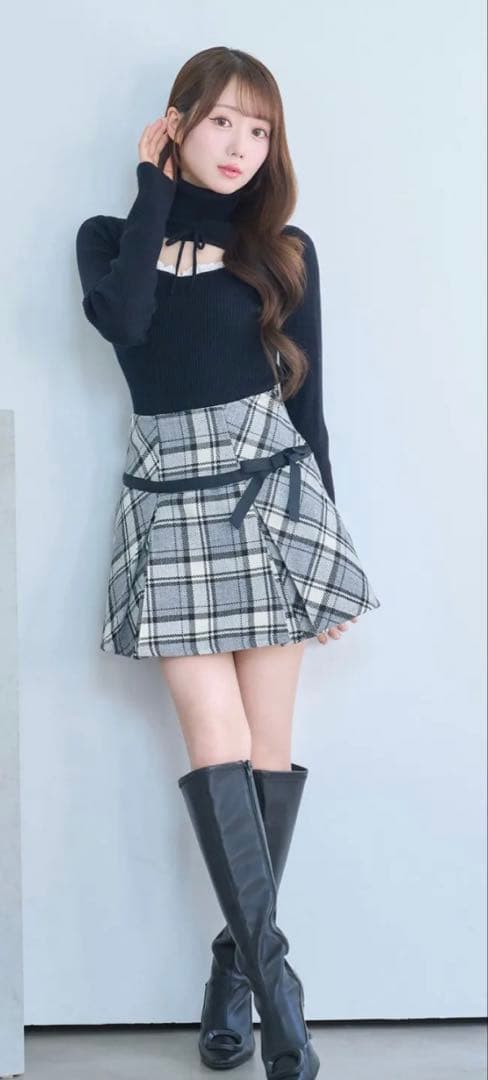 専用出品Rosé Muse tweed like ribbon skirtグレー