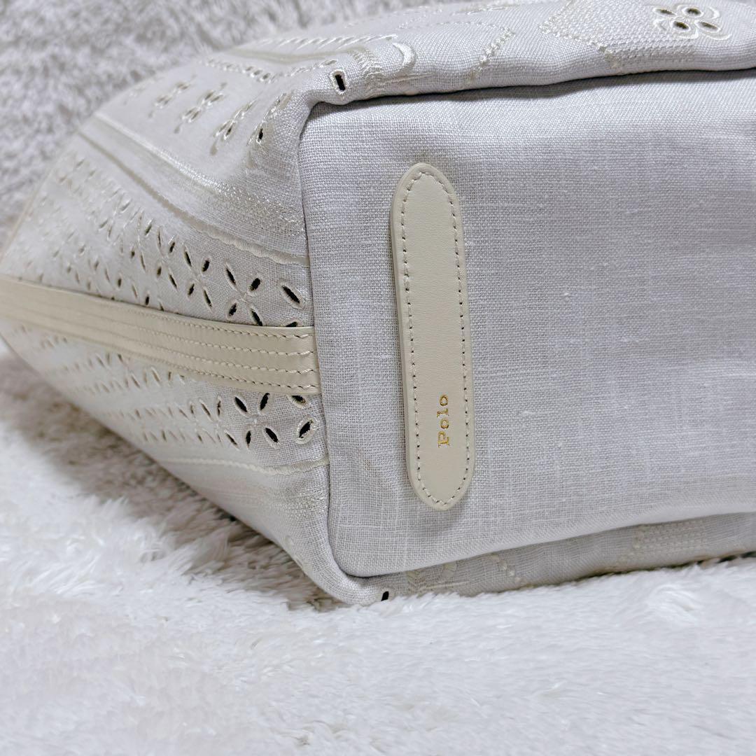 ポロ ラルフローレン トートバッグ ベルポート 刺繍 アイレット ミディアム