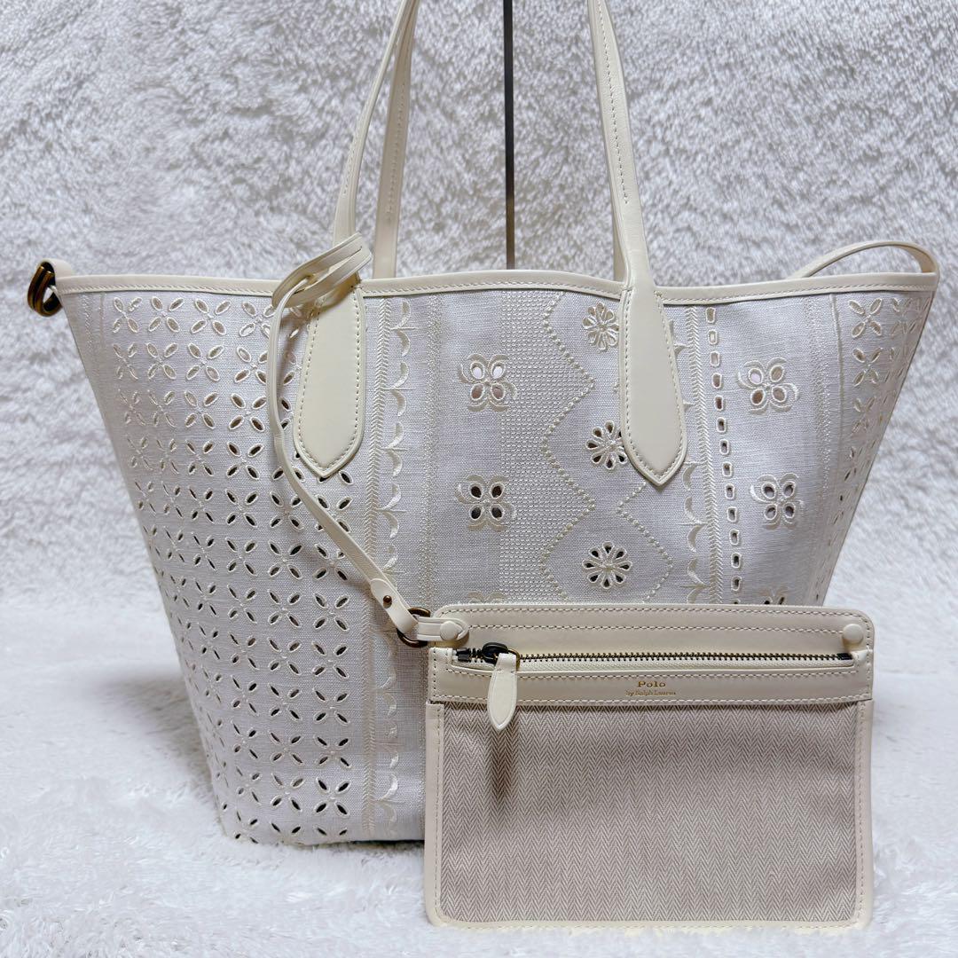 ポロ ラルフローレン トートバッグ ベルポート 刺繍 アイレット ミディアム