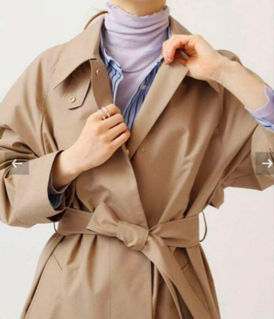 専用　　　新品　イエナ　コットンポリエステル　ステンカラーコート　トレンチ