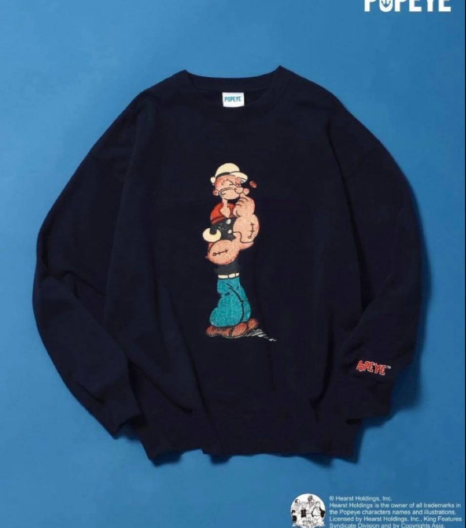 新品未使用　サイズL ユニセックスポパイ　スウェット　ネイビー