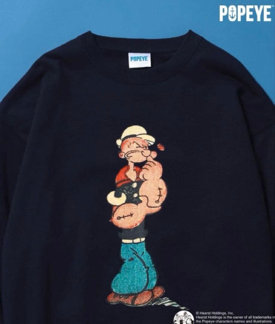 新品未使用　サイズL ユニセックスポパイ　スウェット　ネイビー