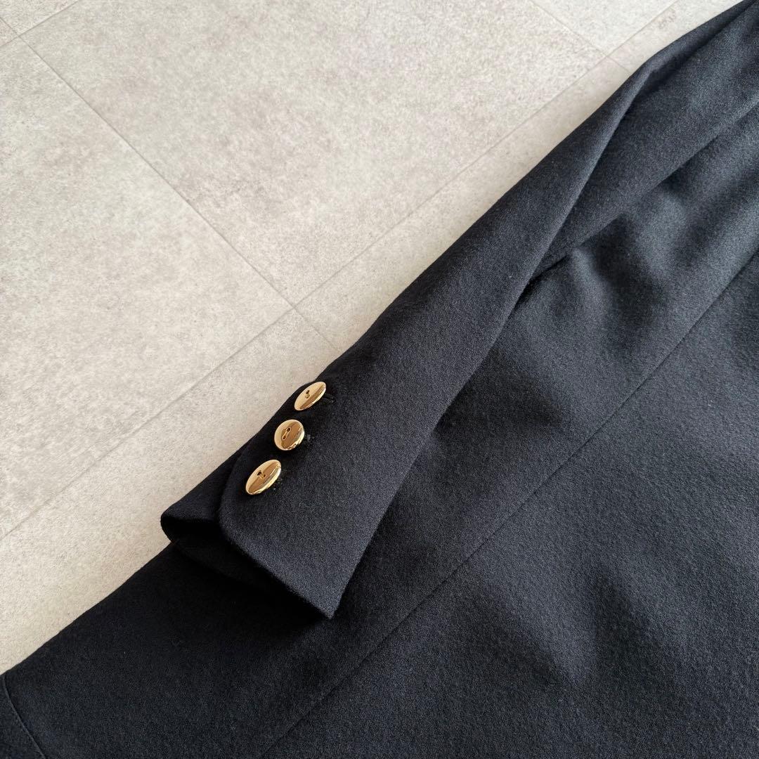 クリスチャンディオール　Miss Dior　コート　黒　プリーツ　金ボタン