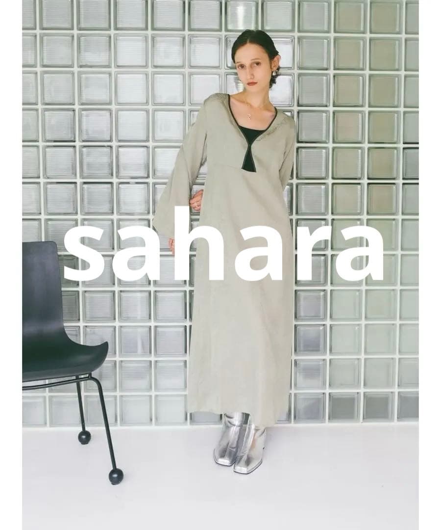 tea・:* ヤマダヤ　sahara フレアスリーブ ロングドレス