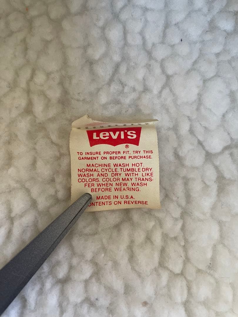 濃紺　80s levi's デニムジャケット　ボアジャケット70608-0216