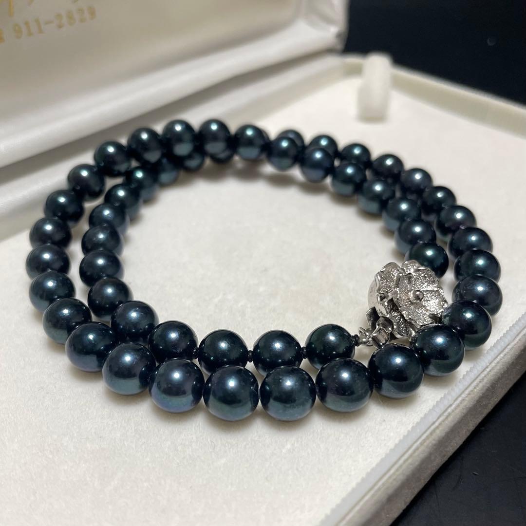 専用 【美品✨大珠】アコヤ真珠 ネックレス 7.5-8.0 濃紺 あこやパール