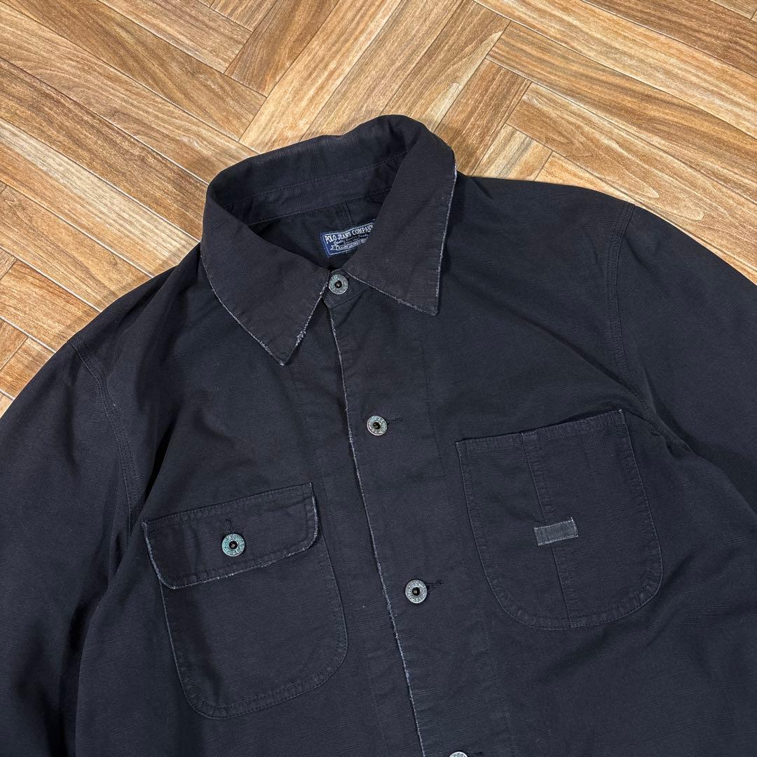 ポロジーンズカンパニー カバーオール ブラック ラルフローレン ヴィンテージ加工