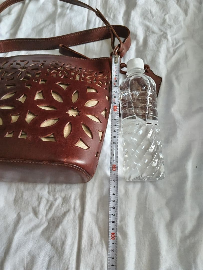 【genten】ブラウン カットワーク2waysバッグ 本革