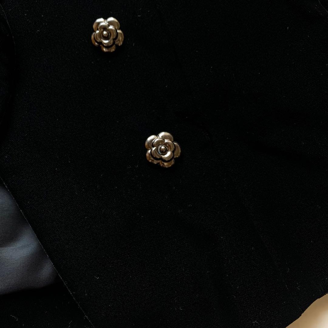 美品♡ルネ カメリアボタン ベロアジャケット クロップド ブラック 36