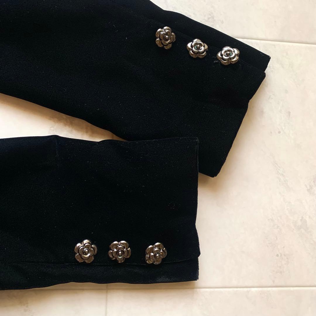 美品♡ルネ カメリアボタン ベロアジャケット クロップド ブラック 36