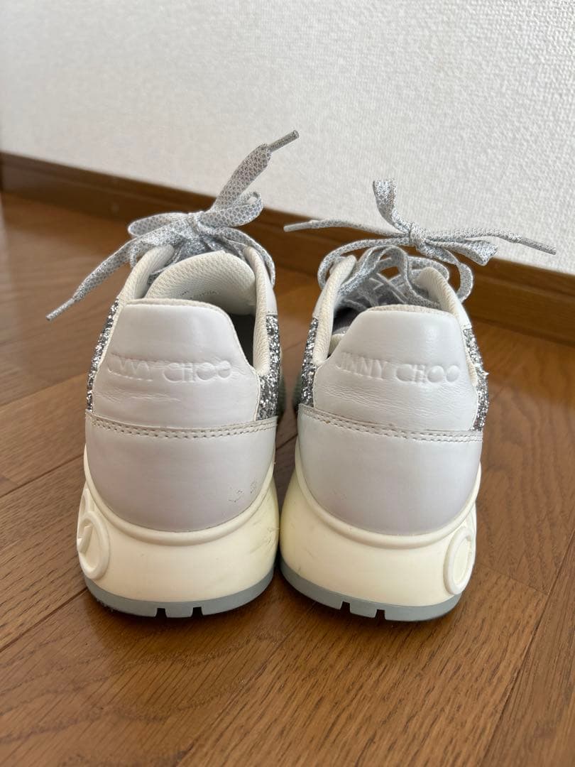 【一度履きのみ】ジミーチュウグリッター スニーカー