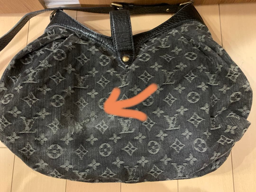 ルイ　ヴィトン　モノグラム　スライトリー　デニム　バッグ　レア　破れ有り