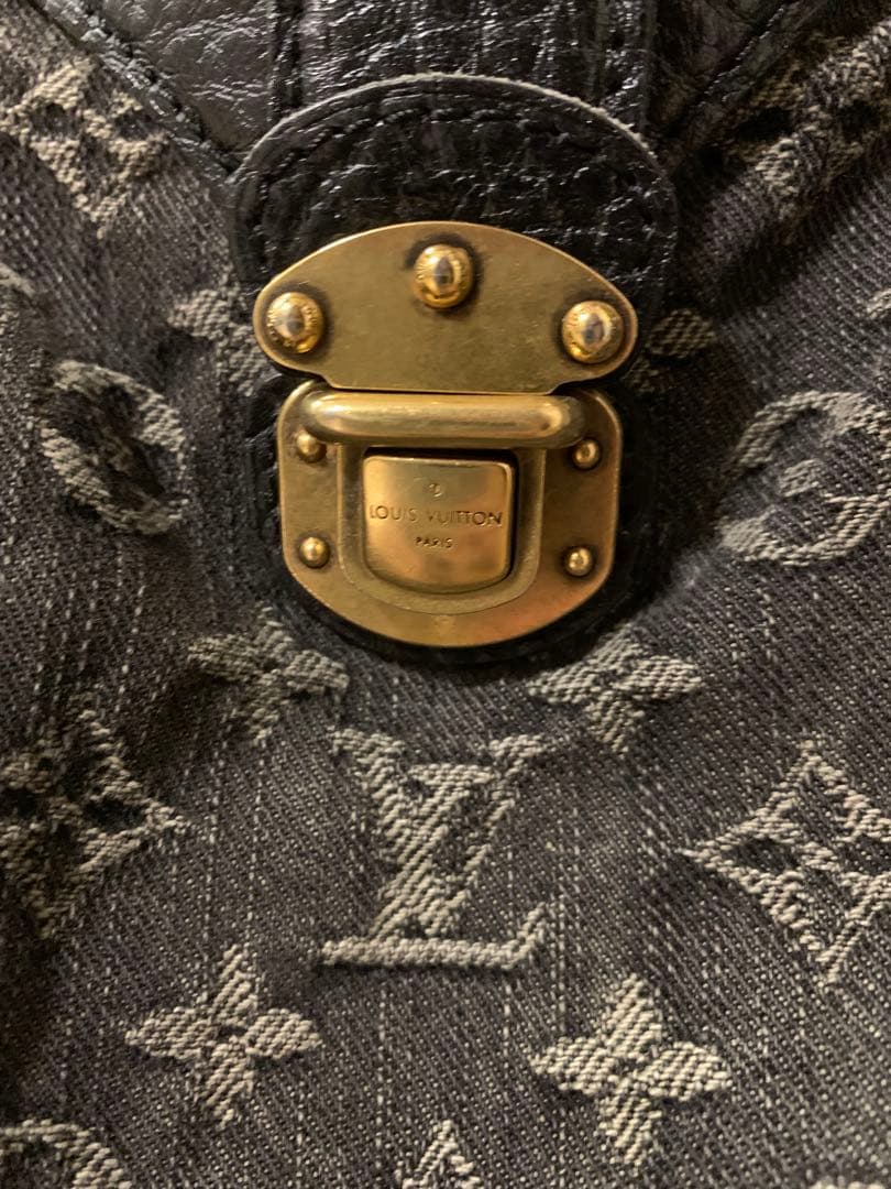 ルイ　ヴィトン　モノグラム　スライトリー　デニム　バッグ　レア　破れ有り