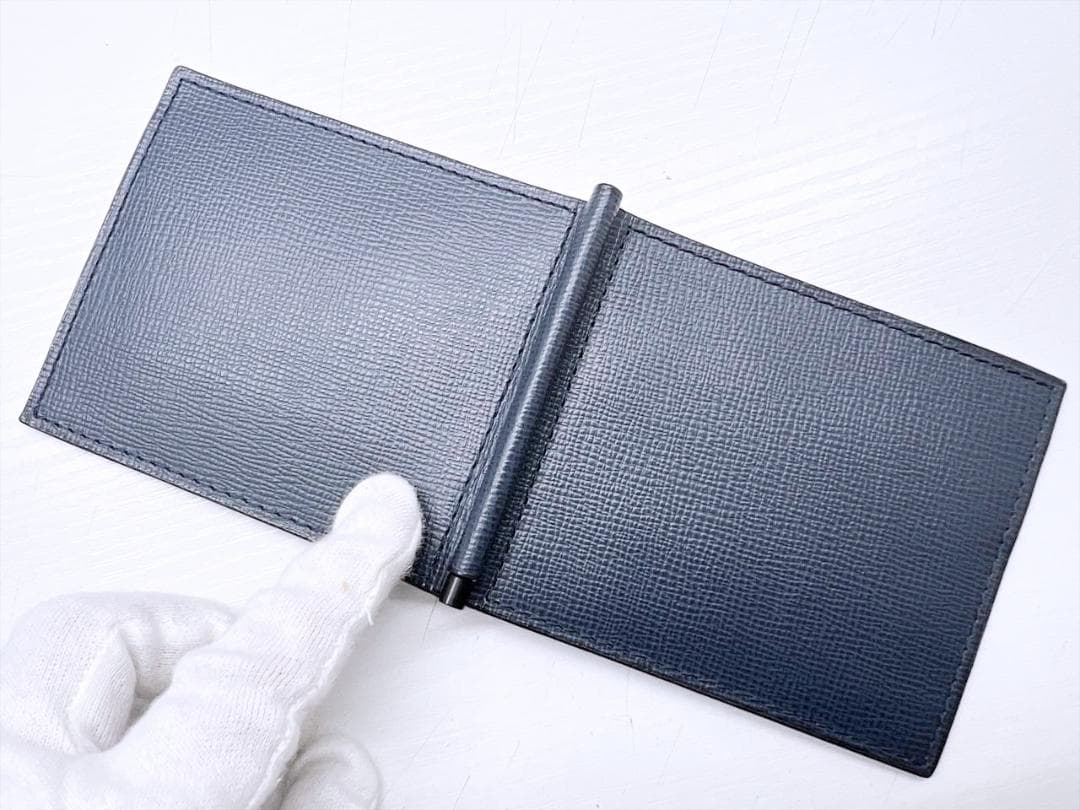 未使用保管　valextra　ヴァレクストラ　マネークリップ　ネイビー