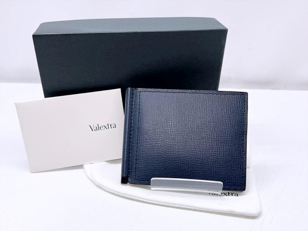未使用保管　valextra　ヴァレクストラ　マネークリップ　ネイビー