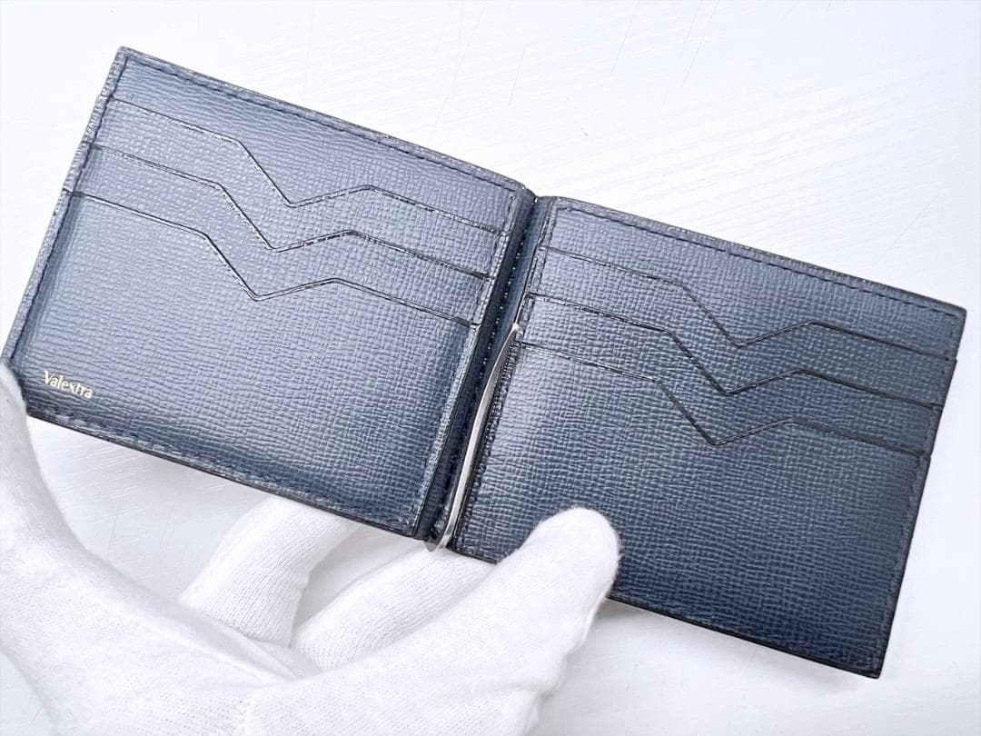 未使用保管　valextra　ヴァレクストラ　マネークリップ　ネイビー