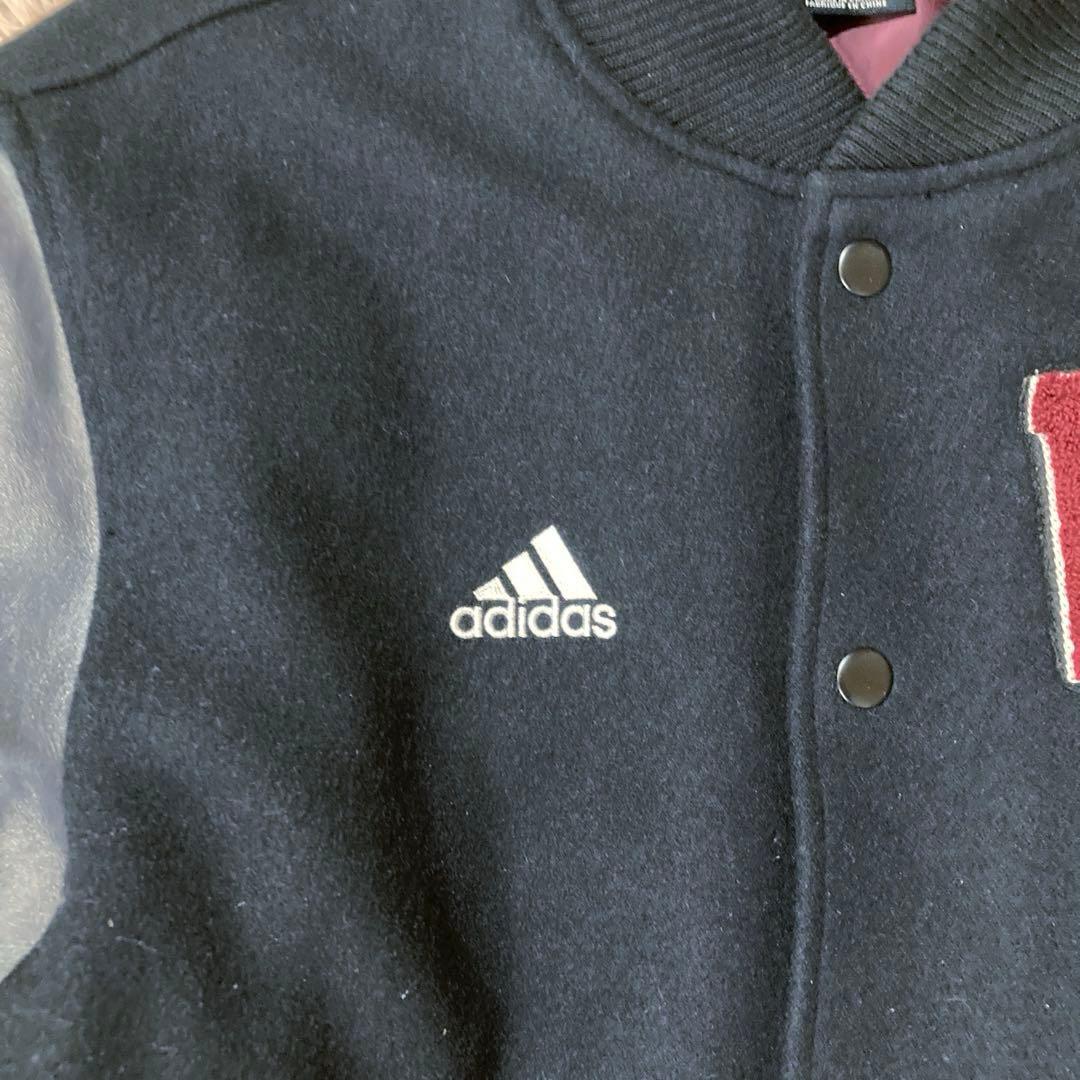 adidas × 早稲田大学　カウレザースタジャン 2003年・限定　黒　M