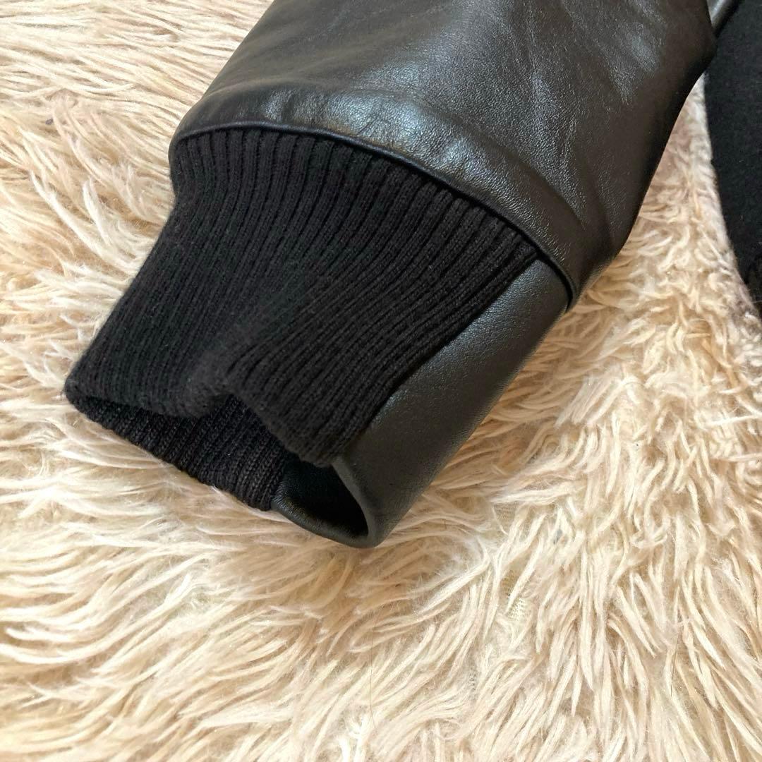 adidas × 早稲田大学　カウレザースタジャン 2003年・限定　黒　M