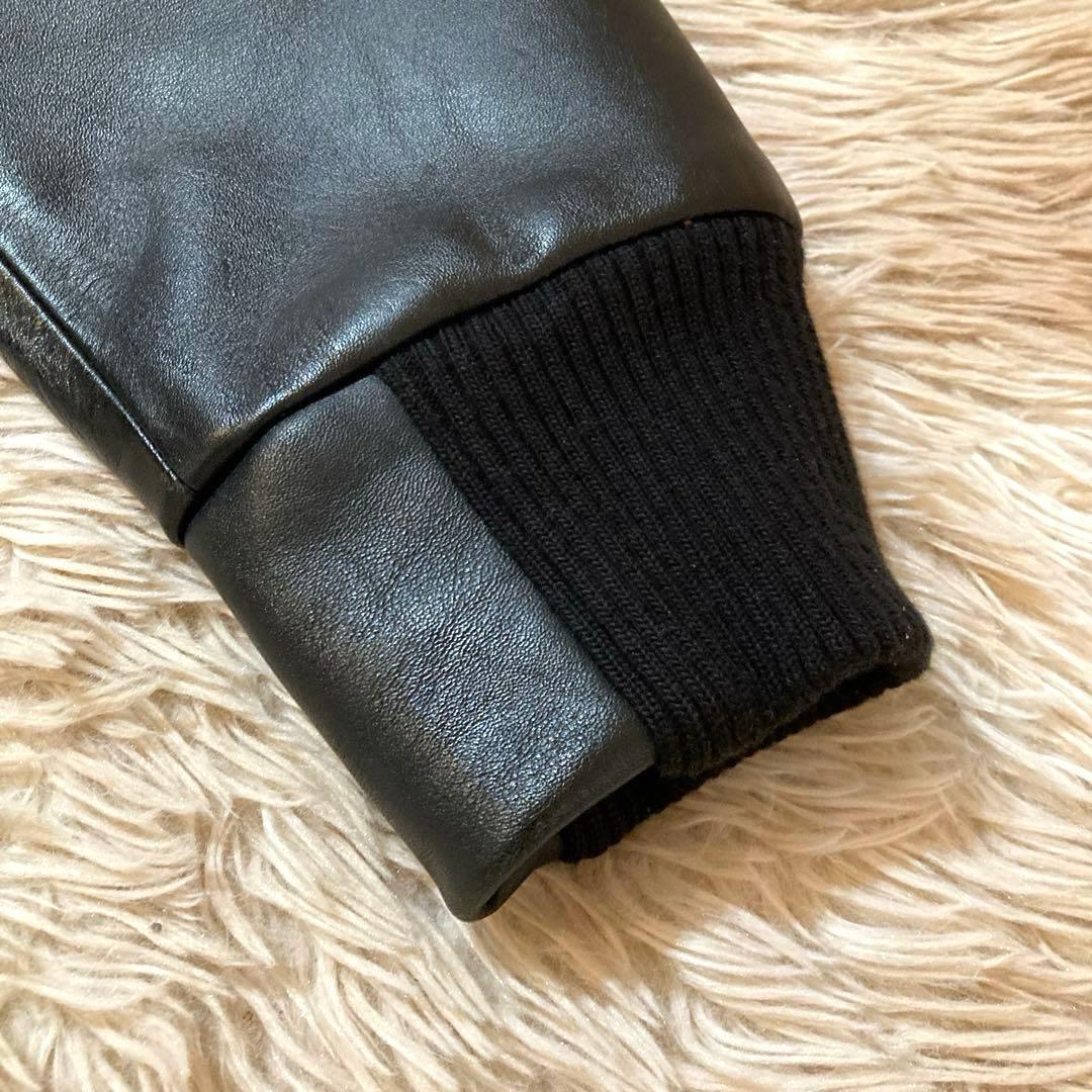 adidas × 早稲田大学　カウレザースタジャン 2003年・限定　黒　M