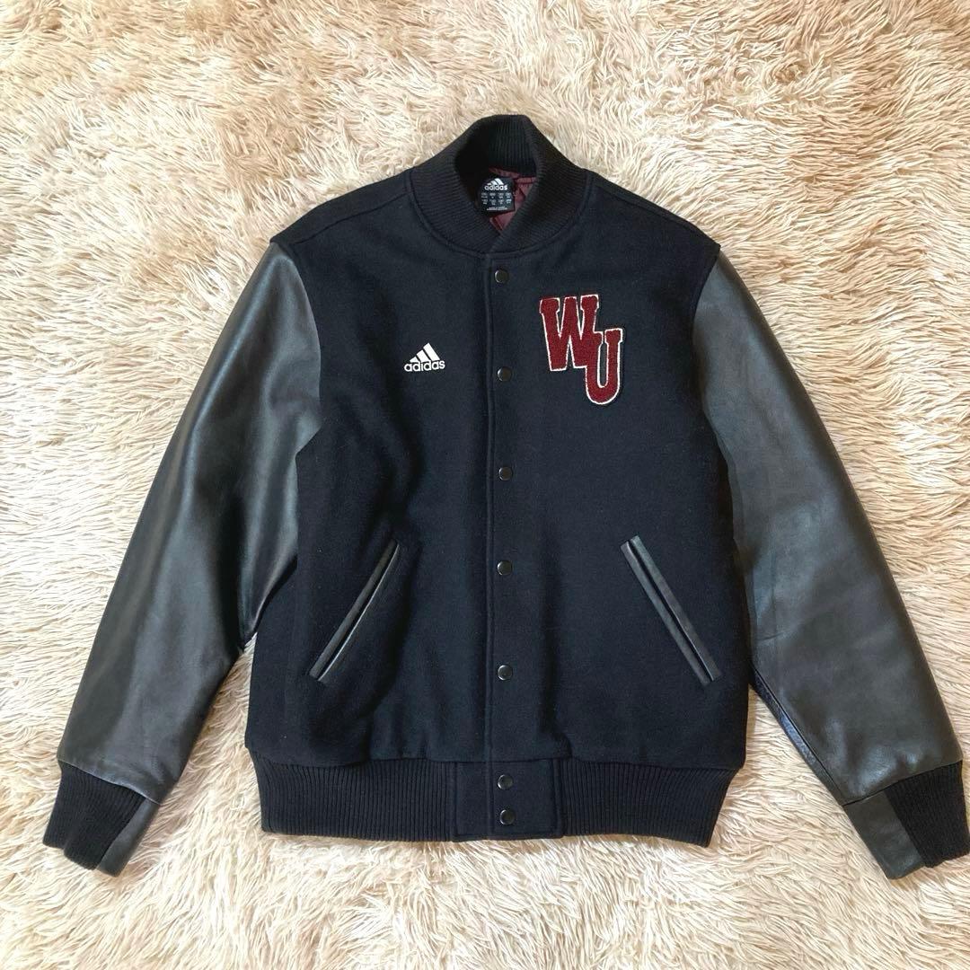 adidas × 早稲田大学　カウレザースタジャン 2003年・限定　黒　M