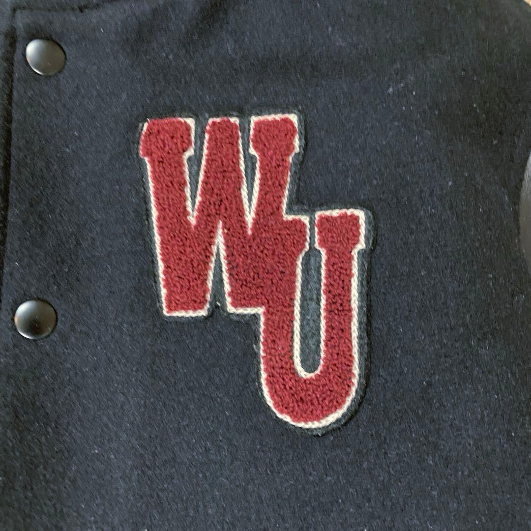 adidas × 早稲田大学　カウレザースタジャン 2003年・限定　黒　M