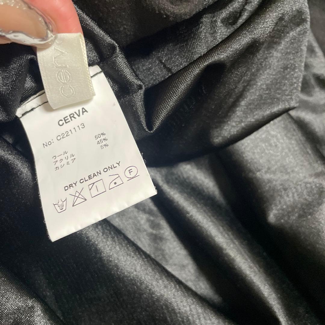 CERVA 黒 カシミア混 ダウン切り替え プルオーバー