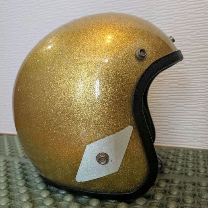 ビンテージ ジェットヘルメット ゴールドラメ Mサイズ