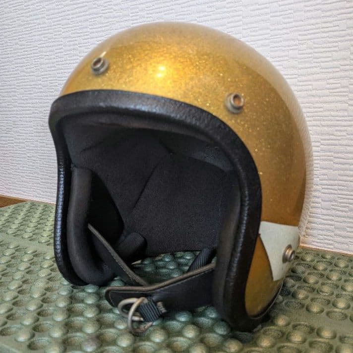 ビンテージ ジェットヘルメット ゴールドラメ Mサイズ