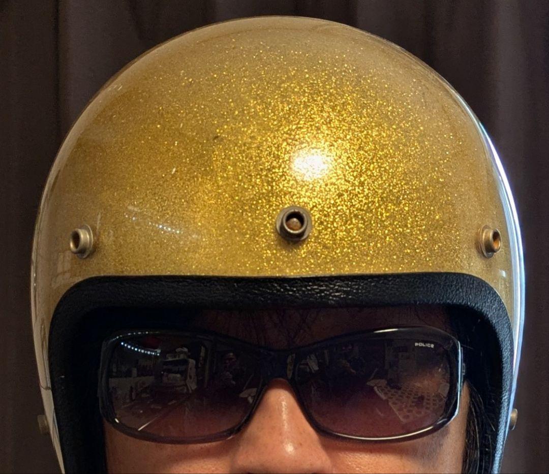 ビンテージ ジェットヘルメット ゴールドラメ Mサイズ