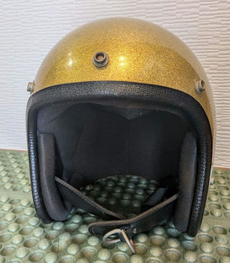 ビンテージ ジェットヘルメット ゴールドラメ Mサイズ