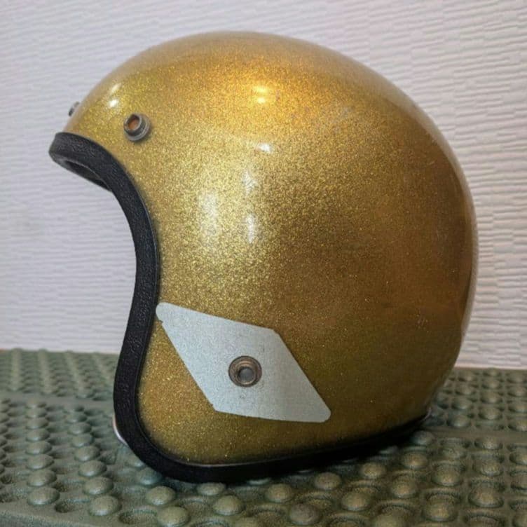 ビンテージ ジェットヘルメット ゴールドラメ Mサイズ