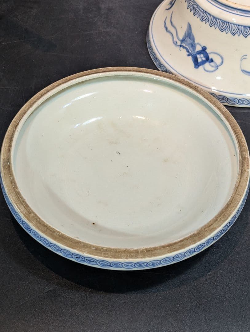 江戸時代 古伊万里 金襴手 歌仙図 大蓋物美品 鳳凰 大平鉢 食籠 金彩 献上手