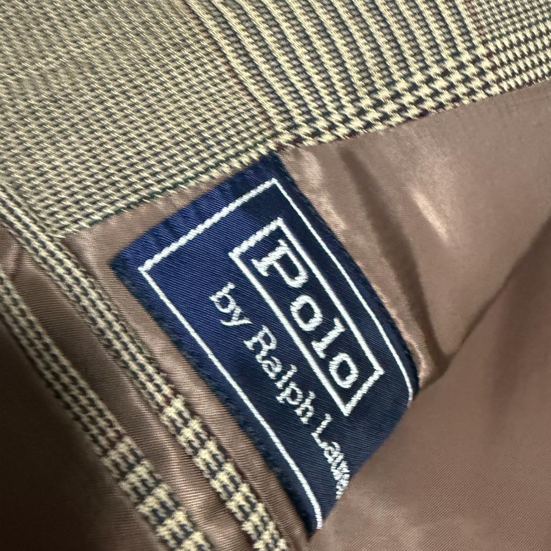 ラルフローレン　ヴィンテージセットアップ　グレンチェック　ベージュ　ブラウン系