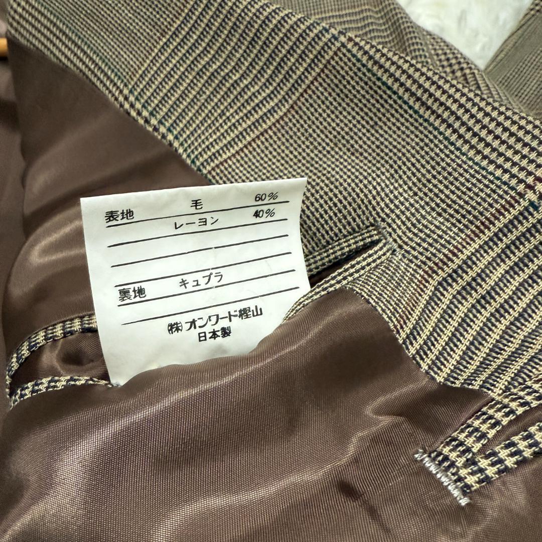 ラルフローレン　ヴィンテージセットアップ　グレンチェック　ベージュ　ブラウン系