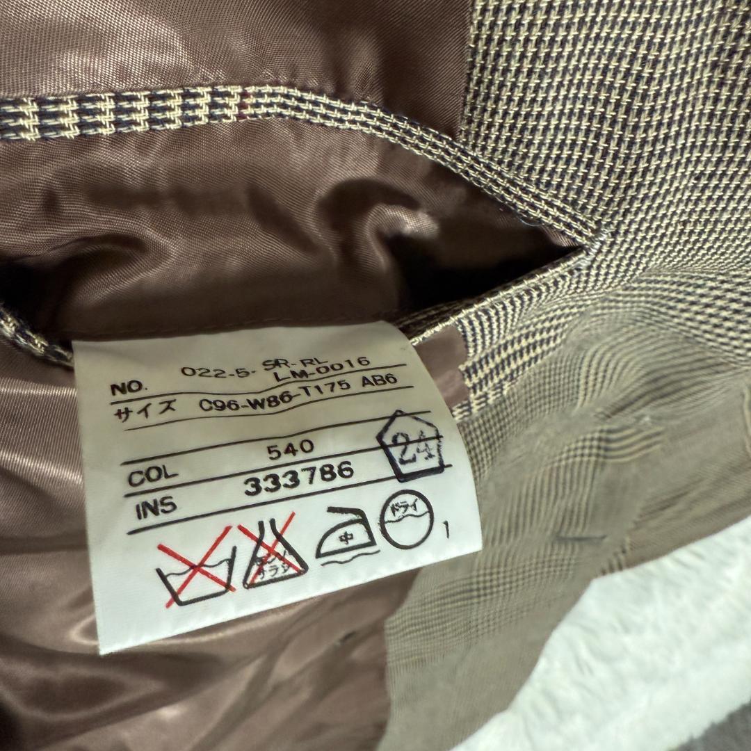 ラルフローレン　ヴィンテージセットアップ　グレンチェック　ベージュ　ブラウン系