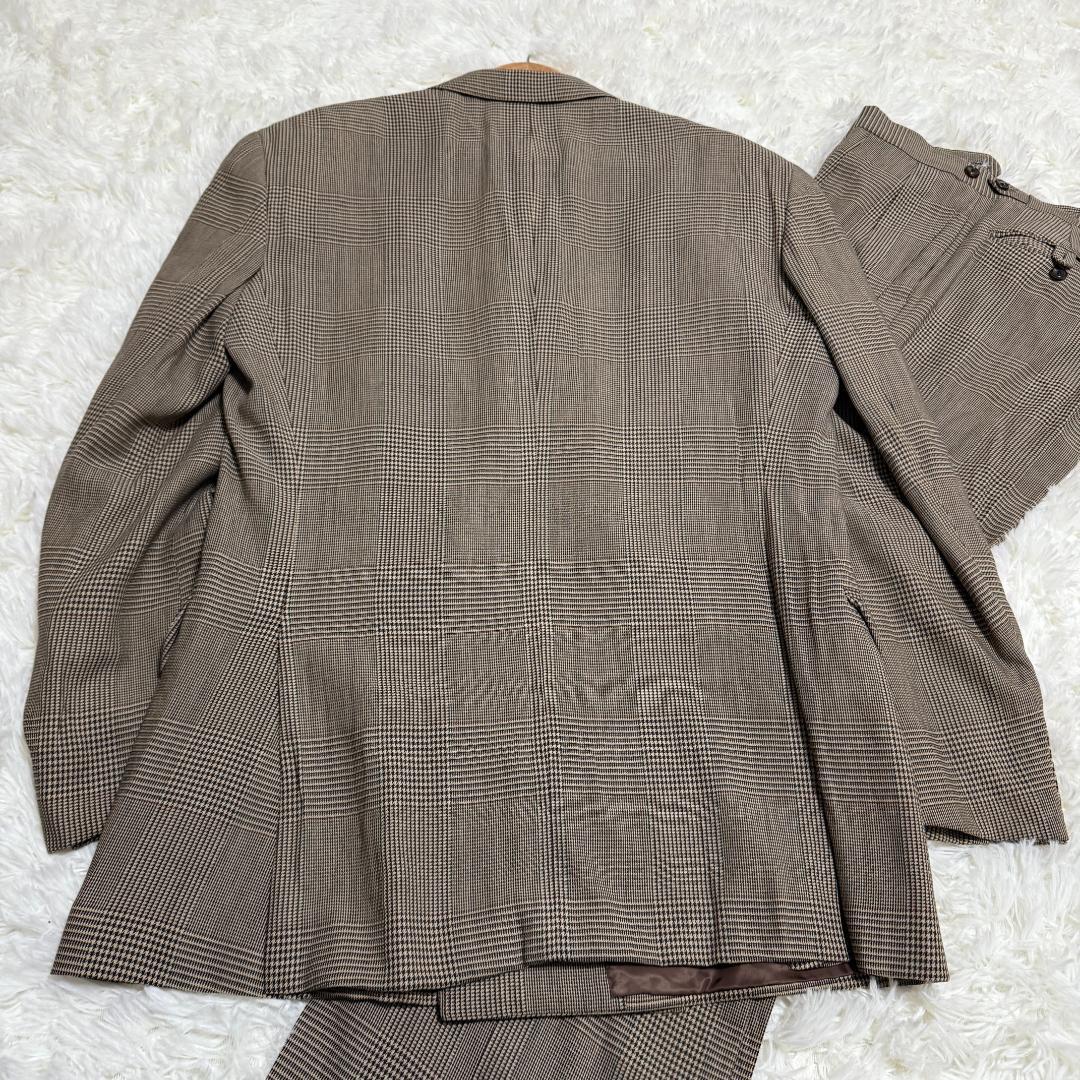 ラルフローレン　ヴィンテージセットアップ　グレンチェック　ベージュ　ブラウン系