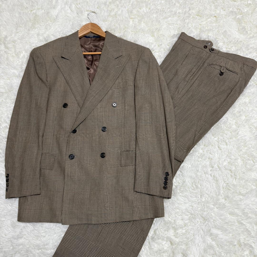 ラルフローレン　ヴィンテージセットアップ　グレンチェック　ベージュ　ブラウン系