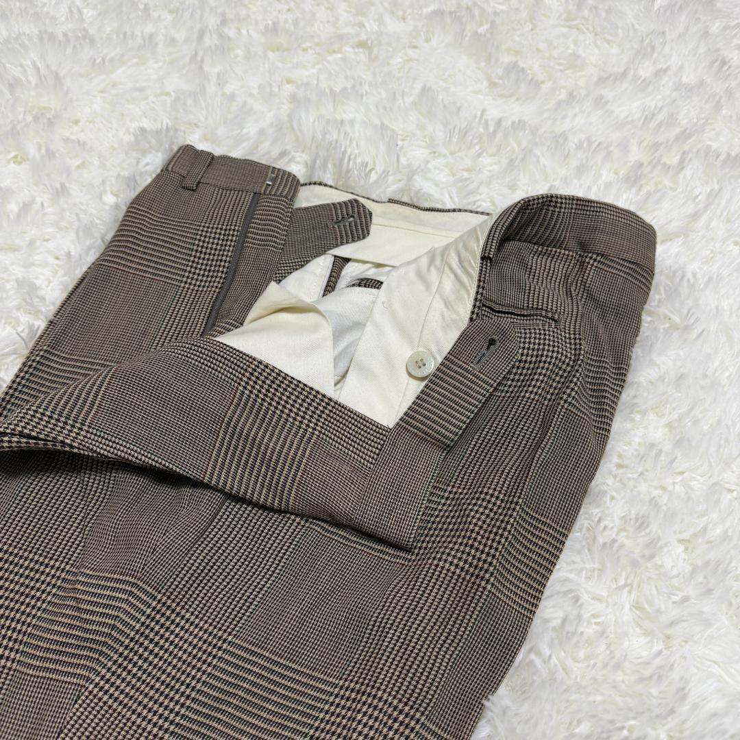 ラルフローレン　ヴィンテージセットアップ　グレンチェック　ベージュ　ブラウン系