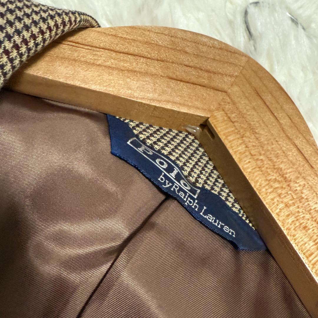 ラルフローレン　ヴィンテージセットアップ　グレンチェック　ベージュ　ブラウン系