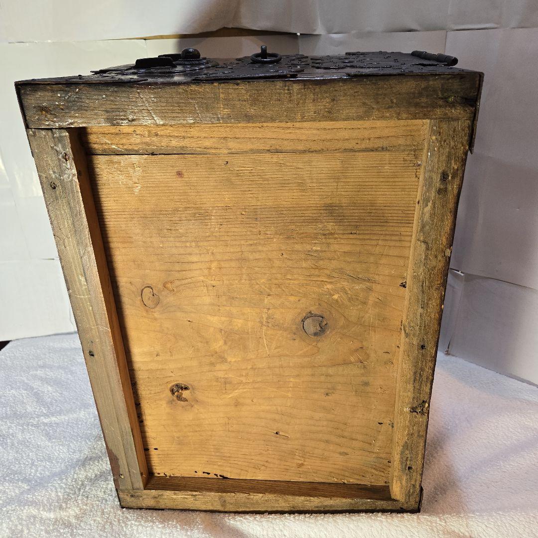 酒田地方　欅　船箪笥　鍵付　時代箪笥　古民具　銭函　銭箱　千両箱　舟箪笥　船金庫