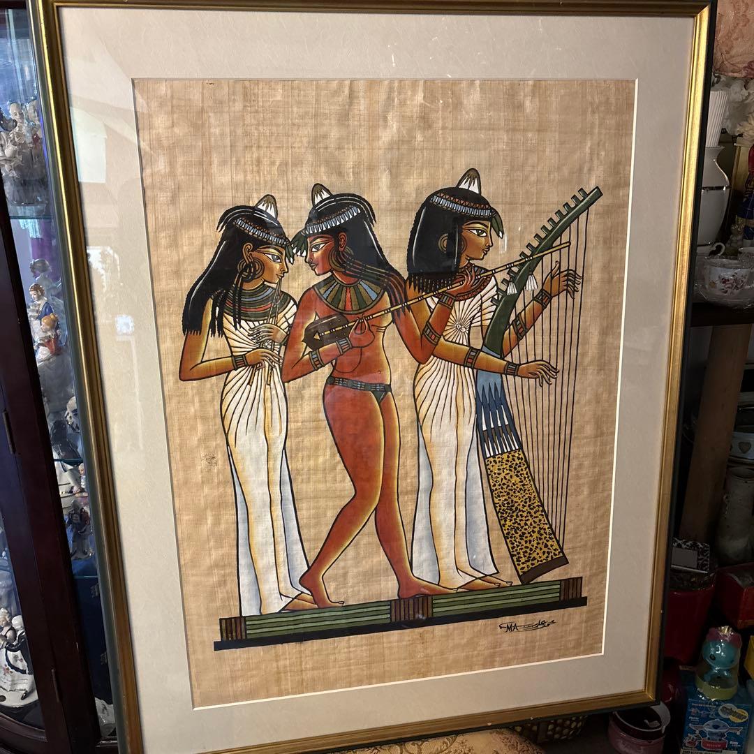 エジプト　パピルス画 「アメン神の音楽家たち」