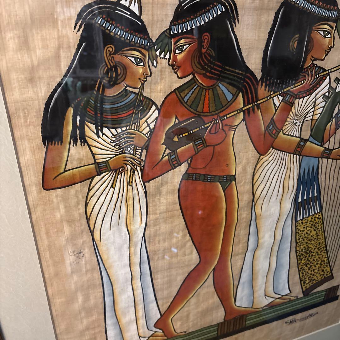 エジプト　パピルス画 「アメン神の音楽家たち」