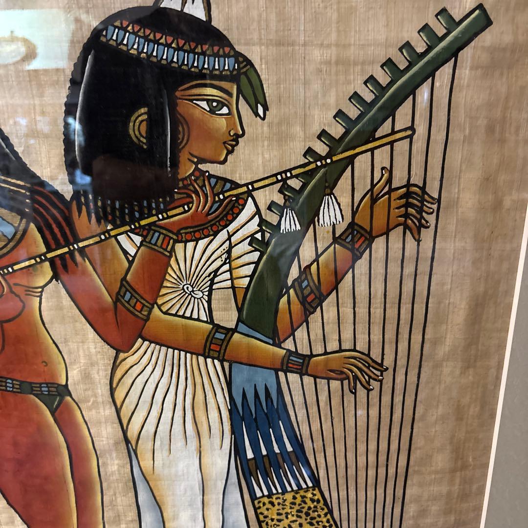 エジプト　パピルス画 「アメン神の音楽家たち」